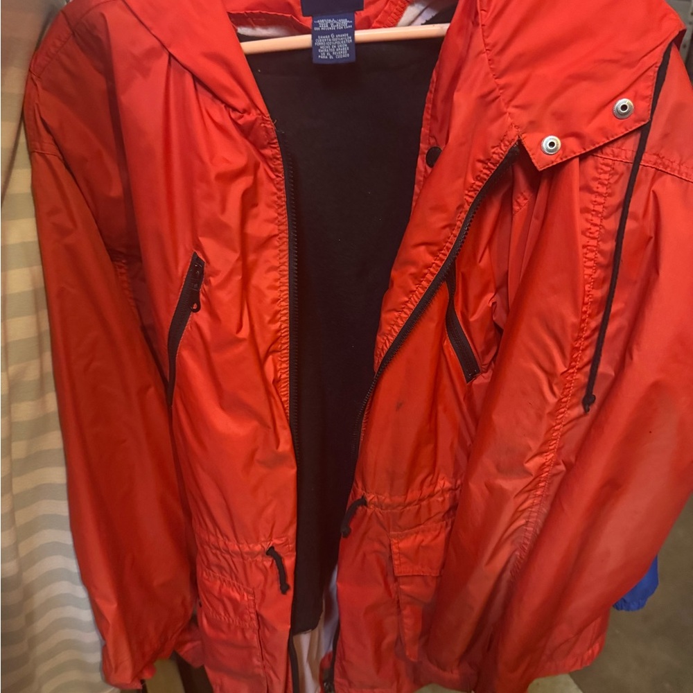 Women's Catalina Red Hooded Rain Jacket